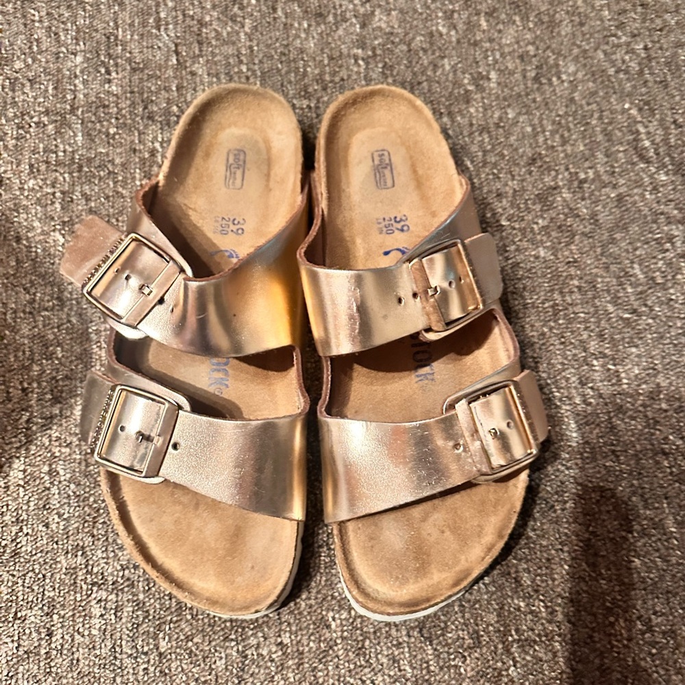 Birkenstock rose gold Sandals